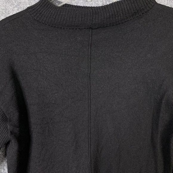 Talbots Merino Wool Black Sweater Women L Petite Mock Neck Slit Hem - Picture 8 of 11